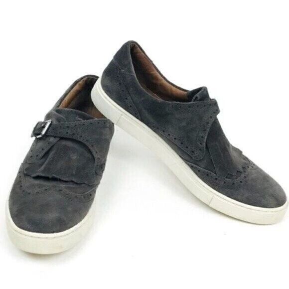 Frye Gemma Kilte womans sneakers US 8M BoxP dark gray suede wing tip - Picture 1 of 4